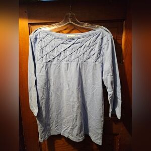 Women's Light Blue Boatneck Top